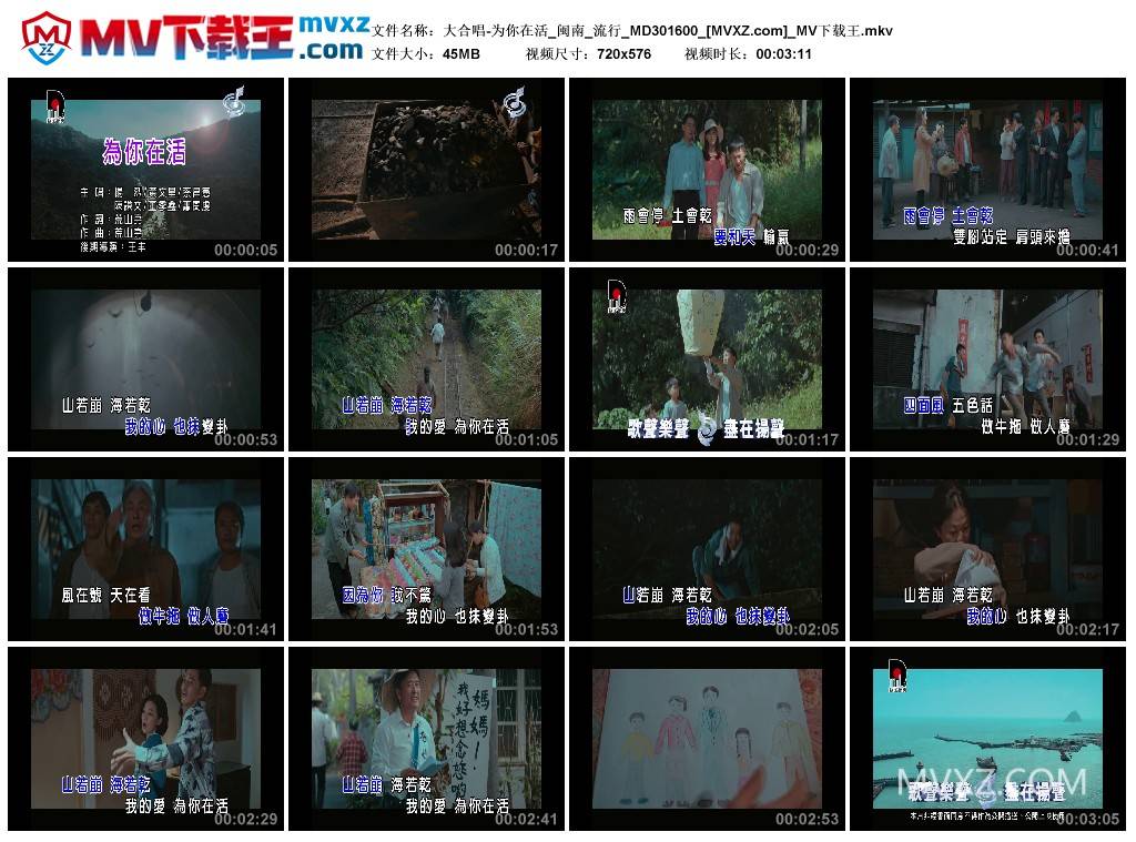 大合唱-为你在活_闽南_流行_MD301600
